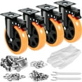 thumbnail image 1 of VEVOR Caster Wheels, 6-inch Swivel Plate Casters, Set of 4, with Security A/B Locking No Noise PVC Wheels, Heavy Duty 700 lbs Load Capacity Per Caster, Non-Marking Wheels for Cart Furniture Workbench, 1 of 9