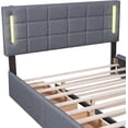 thumbnail image 3 of Queen Size Upholstered Platform Bed with Trundle and Drawers, LED Lights, USB Ports & Headboard, 3 of 8