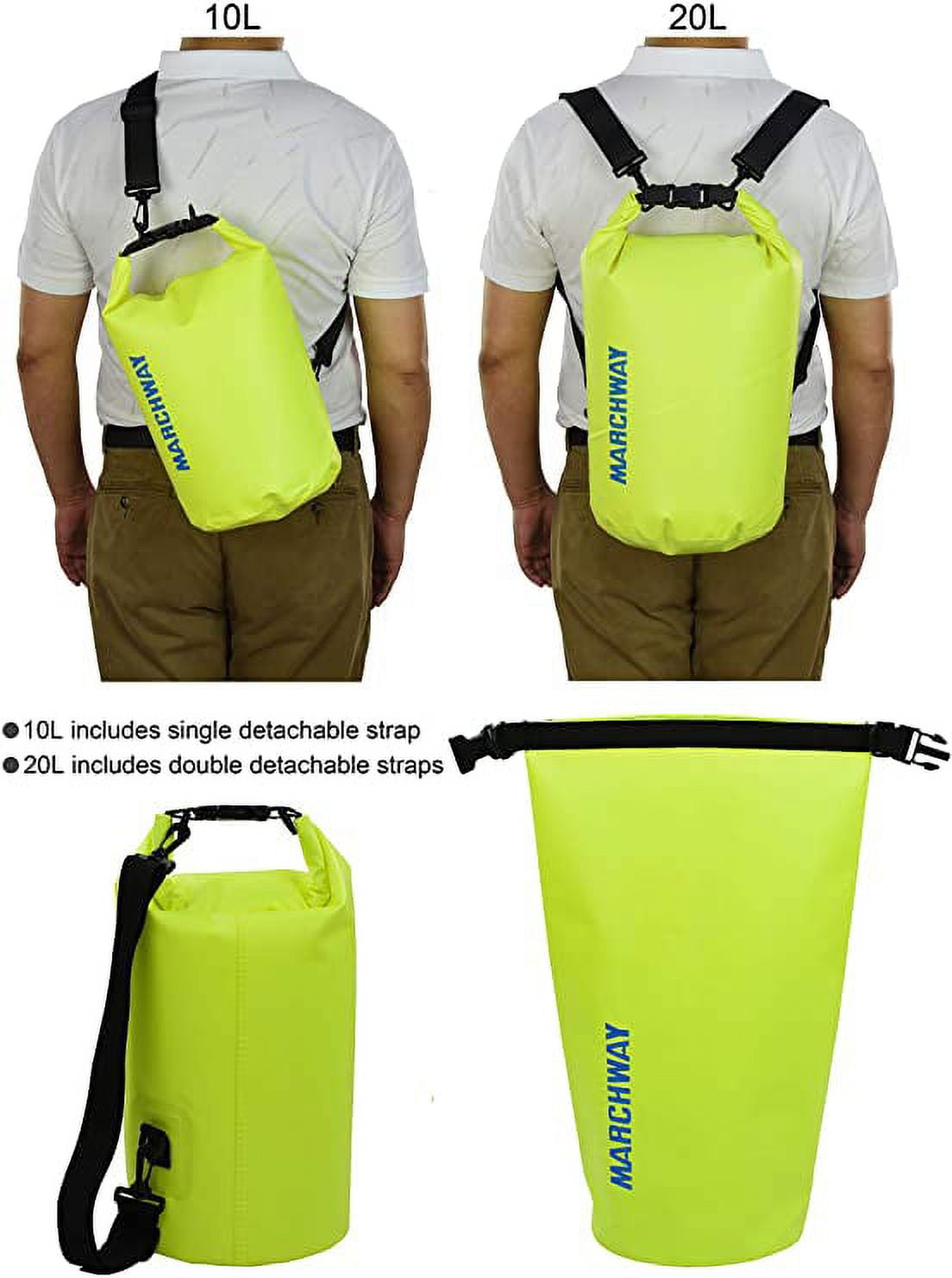 K-cliffs Kayak Waterproof Bag Premium Dry Sack Roll Top Floating Bag for Canoeing Fishing Rafting , Camping Snowboarding, Beach 20L Blue, Size: 20