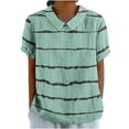 thumbnail image 2 of YHAJDS Short Sleeve Sweater for Women Collar Style Loose Fit Casual Print Shirt, 2 of 5
