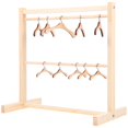 thumbnail image 1 of HLONK Wooden Doll Garment Rack with Clothes Hangers for Home Use 1Set, 1 of 8