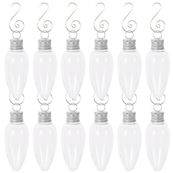 ELAYARD Fillable Christmas Ornaments Fillable Light Bulb Ornament Clear 12-Pcs