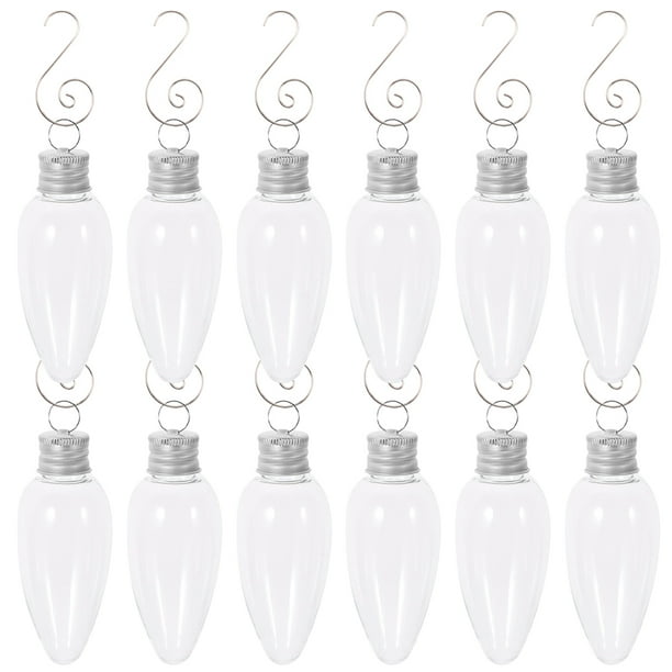 BESTYASH 12Ud Esferas Transparentes Plásticas Llenables En Forma De Bombilla Para