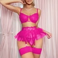 thumbnail image 5 of Aayomet Women Lingerie Sets I Lace Patchwork Fun Lingerie Set (Hot Pink, S), 5 of 5
