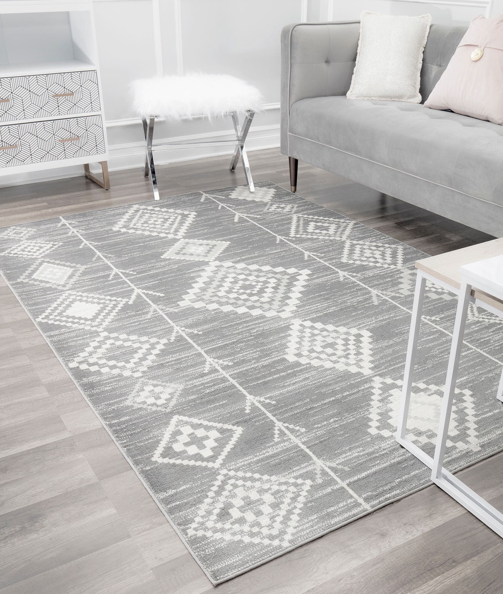 Soleil BR15F Native Driftwood Tribal Moroccan gray Area Rug, 8'9"x12'
