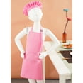 thumbnail image 7 of Kaerm Kids Apron and Chef Hat Set Cook Adjustable Bib Apron with Packet Hat Outfit for Kitchen Pink M, 7 of 7