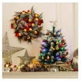 thumbnail image 4 of 20in Mini Christmas Tree Artificial Small Christmas Tree with LED Light, Star Treetop,Ornaments , and Pine Cones DIY Xmas Decorations, 4 of 7