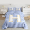 thumbnail image 2 of Feelyou Fashion Monogrammed H Queen Comforter Set for Girl, Modern Abstract Lines Bedding Sets, Cute Cartoon Reversible Bedding Comforter Set, Lightweight Room Decor, 3 Pieces, 2 of 8