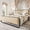 Beige, variant on Einfach King Size Platform Bed Frame with Upholstered Wingback Headboard, Light Yellow