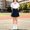 Navy, variant on Toddler High Waist Box Pleat Skort Adjustable Metal Belt Anti-Exposure Inner Shorts 2 Solid Tones for Graduation Ceremonies Student Group Photo Shoots Khaki 80