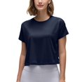 thumbnail image 1 of Remera CRZ YOGA Crop Top de Algodón Pima Azul Marino Talle M, 1 of 7