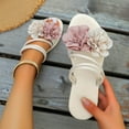 thumbnail image 3 of Sandals for Women 2024 Deals! Nilvkv Women Three Flower Toe Toe Beach Flip-flops Rhinestone Sandals Women's Flat Sandals Casual Comfort Walking Sandals, 3 of 7