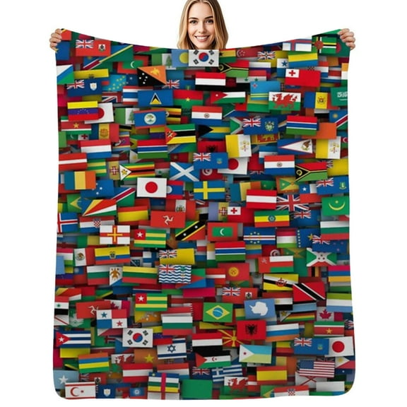 Flags of all countries of the world Flannel Blanket Warm Soft Bedding Throws Winter Camping Chair Sofa Bed