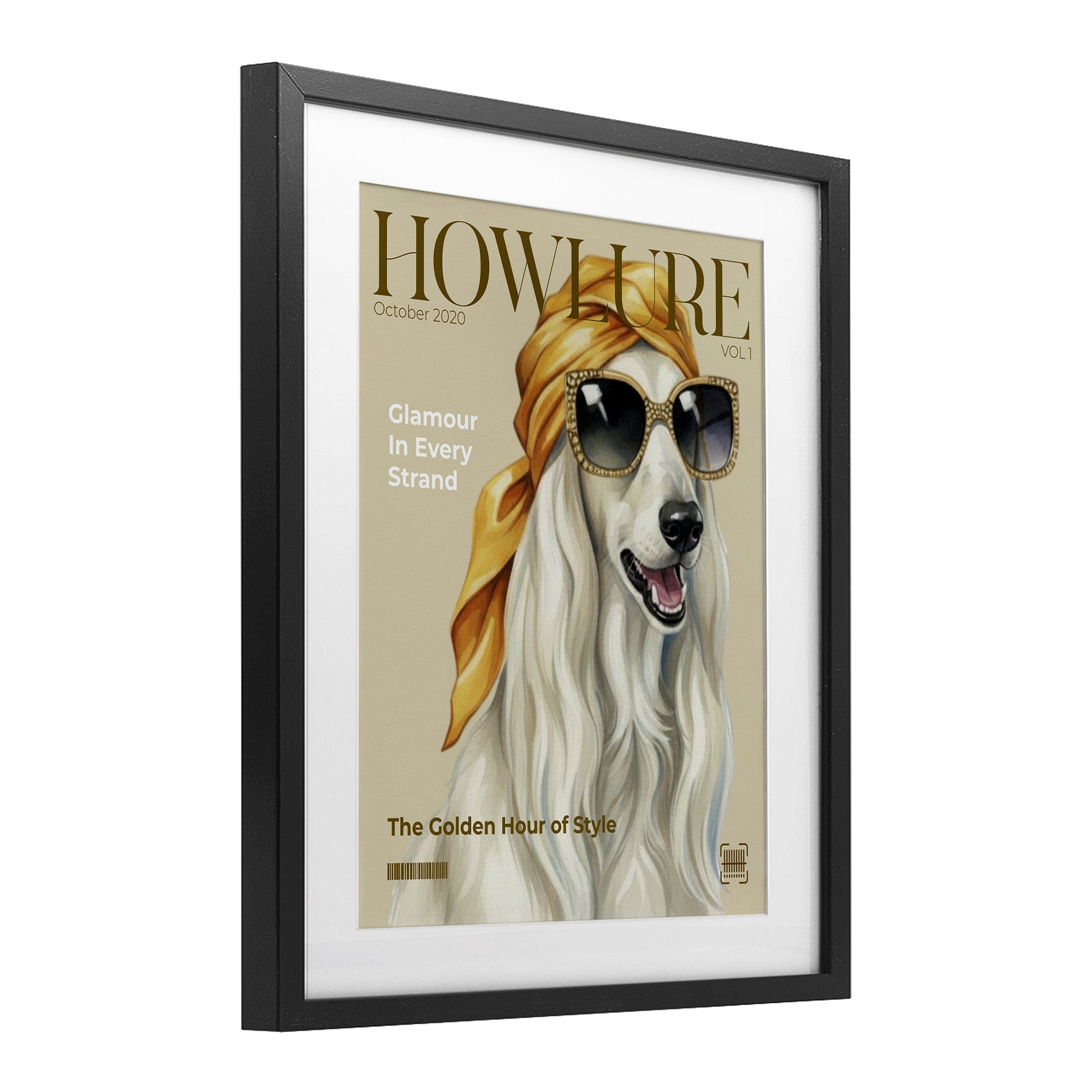 Stupell Industries Howlure Dog Fashion Magazine Black Framed Print Under Glass, design by A Barefoot Stylist