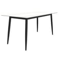 thumbnail image 4 of LeisureMod 7-Piece Dining Set Rectangular Dining Table with Sintered Stone Top and Stainless Steel Base 6 Upholstered Arm Chairs with Powder-Coated Iron Legs for Modern Home, Kitchen Zayle Collection, 4 of 12