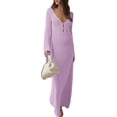 thumbnail image 3 of Swimsuit Cover Up for Women V Neck Hollow Out Backless Maxi Dress Beach Bikini Coverup Dresses Purple M, 3 of 9