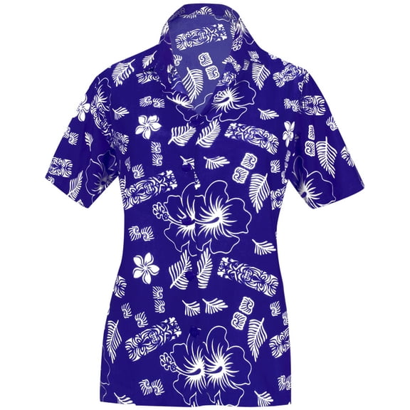HAPPY BAY Women's Floral Beach Blouse Shirt Blouses Short Sleeve Button Up Dress Tops Tee Hawaiian Shirts for Women M Moroccan, Tropical