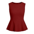 thumbnail image 7 of Peplum Tank Tops for Women Business Casual Sleeveless Tunic Blouses Dressy Summer Office Work Outfits( Wine, M ), 7 of 7
