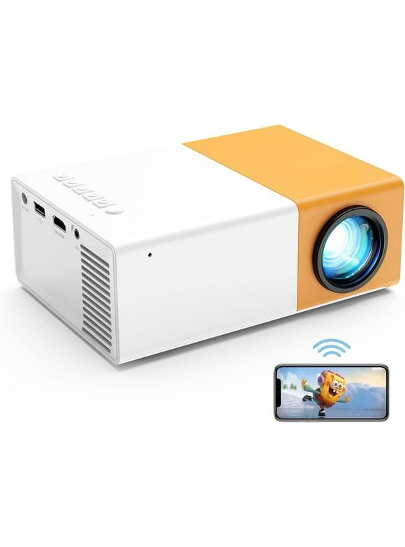 Mini Projector, WiFi Projector Support 1080P Portable Movie Projector, Phone Can Connect to Movie Wirelessly, Compatible with Smartphone/ Tablet/ Laptop/ TV Stick/ USB Drive