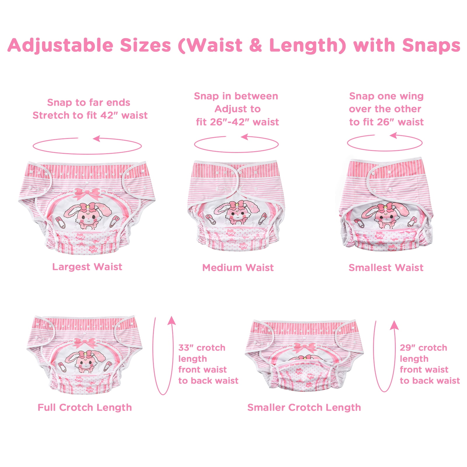 Littleforbig Washable Adjustable Reusable Waterproof Cloth Adult Diaper Wrap Cover - Baby Usagi