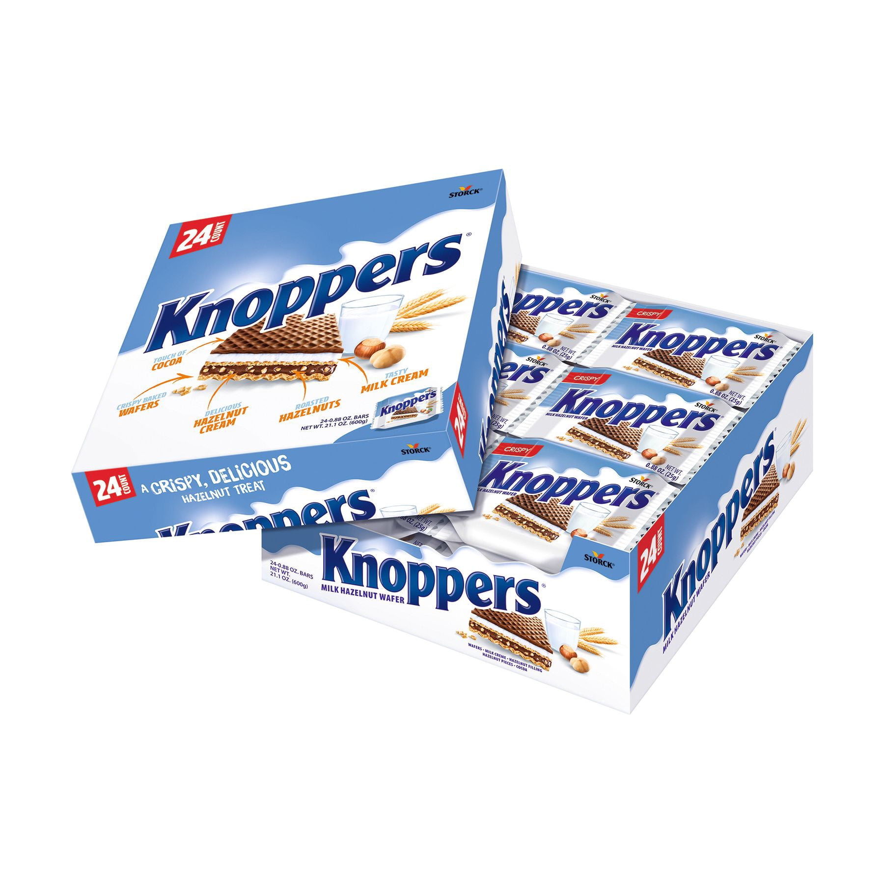 Knoppers Hazelnut Wafer Chocolate Candy, 24 ct.