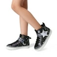 thumbnail image 3 of BURUDANI Girls’ Star High-Top Sneakers with Hook and Loop, Sparkly Rainbow Casual Shoes, 3 of 6