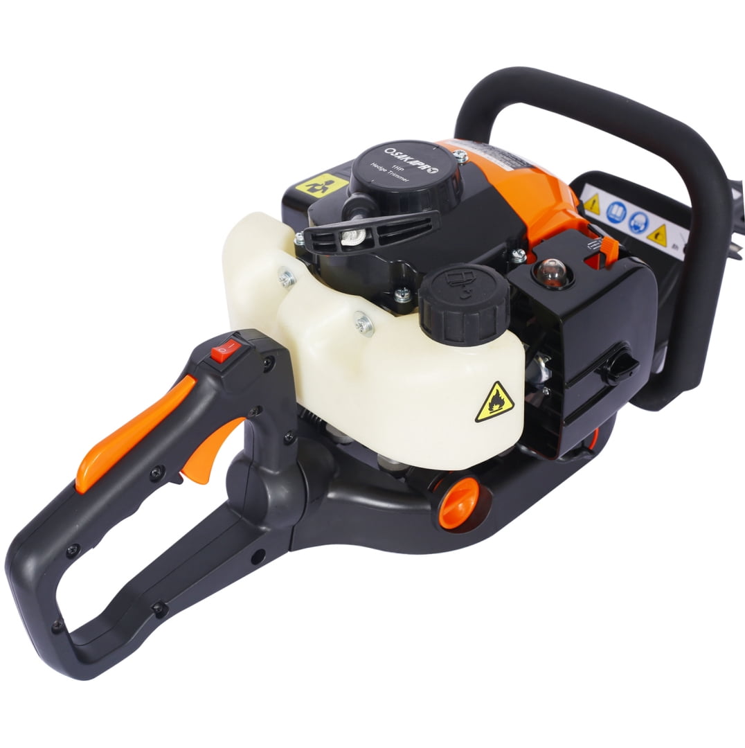 26cc 2-Cycle Gas Hedge Trimmer - 24" Double Sided Blade, Recoil Start, EPA Compliant - Lightweight, Low Noise