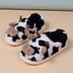 thumbnail image 3 of Pantuflas felpa Bsvklp para mujer cálidas para interiores vaca blanco 42-43, 3 of 9