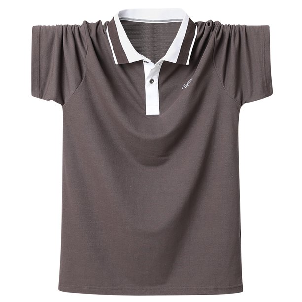 Bajo Camisas para Hombres de Color Sólido Manga Corta Cuello de Vuelta, Camisa de Blusa Casual para el Uso Diario