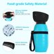 thumbnail image 4 of Botella de agua portátil para perros de 500 ml con recipiente para agua, dispensador de agua portátil para perros y gatos, botella no tóxica a prueba de fugas, para caminar, viajar, senderismo Rojo Verde, 4 of 5