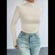 thumbnail image 5 of Camisetas Básicas para Mujer, Tops Cortos Ajustados para Salir, Lindas Camisetas de Cuello Alto para Adolescentes, Ropa de Larga Y2K Albaricoque L, 5 of 9