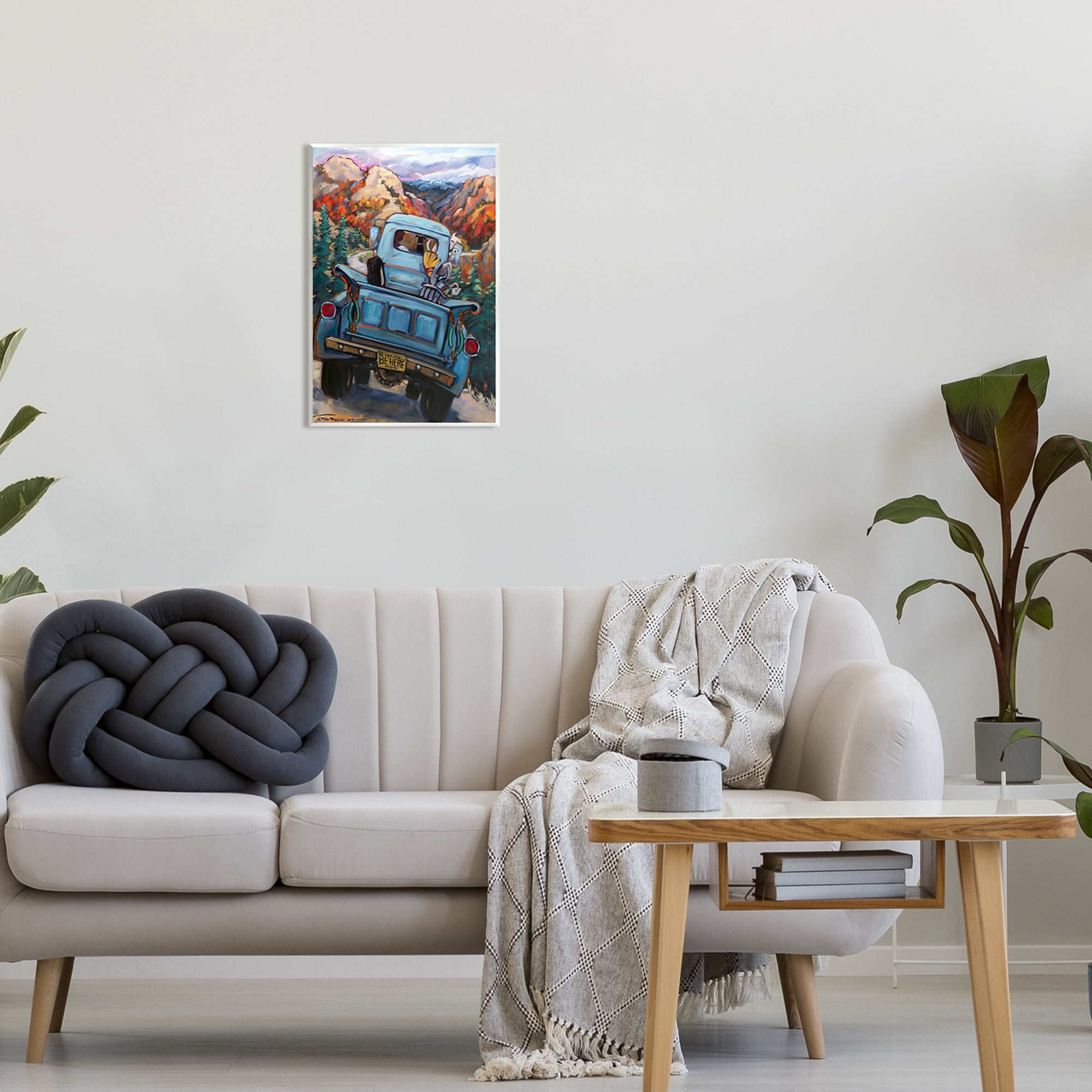 Stupell Industries Truck in Mountain Valley Transportation Painting Unframed Art Print Wall Art, 13 x 19