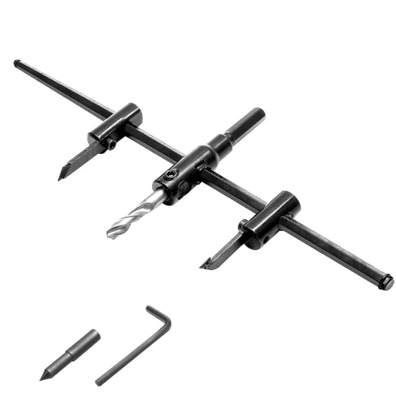 Adjustable Hole Saw Circle Hole Cutter Drill Bit, Heavy Duty Wood Drywall Drill Bit Round Cutting for Woodworking, 30-300mm