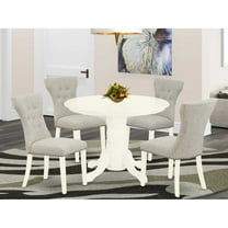 East West Furniture Dining Room Set Linen White, SHGA5-WHI-35