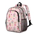 thumbnail image 2 of Princess and Castle Pink Pattern Backpack for School, Cute School Bag with Adjustable Shoulder Straps and Padded Back, 15"x11.42"x5.5", 2 of 5