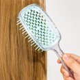 thumbnail image 4 of Mei La Mei Transparent Flash Silver Hollow Massage Comb Dry and Wet Dual-use Quick-dry Comb Hair Styling Comb Massage Comb Elastic Comb, 4 of 7