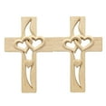 thumbnail image 2 of Hand-Carved Intertwined Hearts Wooden Cross, Handmade Wood with Intertwined Hearts, Hanging Hand Carved Marriage Cross for Wall Decoration (Off-white), 2 of 8