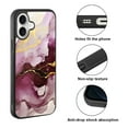 thumbnail image 2 of WIRESTER Shockproof Soft Rubber Cover Case for Apple iPhone 16 6.1" 2024, Marble Gold And Purple, 2 of 5