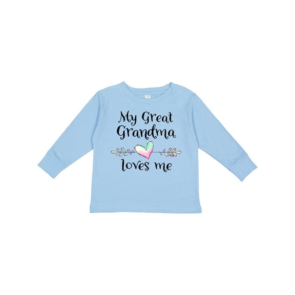 Inktastic My Great Grandma Loves Me Heart Great Grandchild Boys or Girls Long Sleeve Toddler T-Shirt