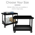 thumbnail image 2 of Hirsh 2 Shelf Ready-To-Assemble Steel Utility Cart, 30W x 16D, Black, 2 of 11
