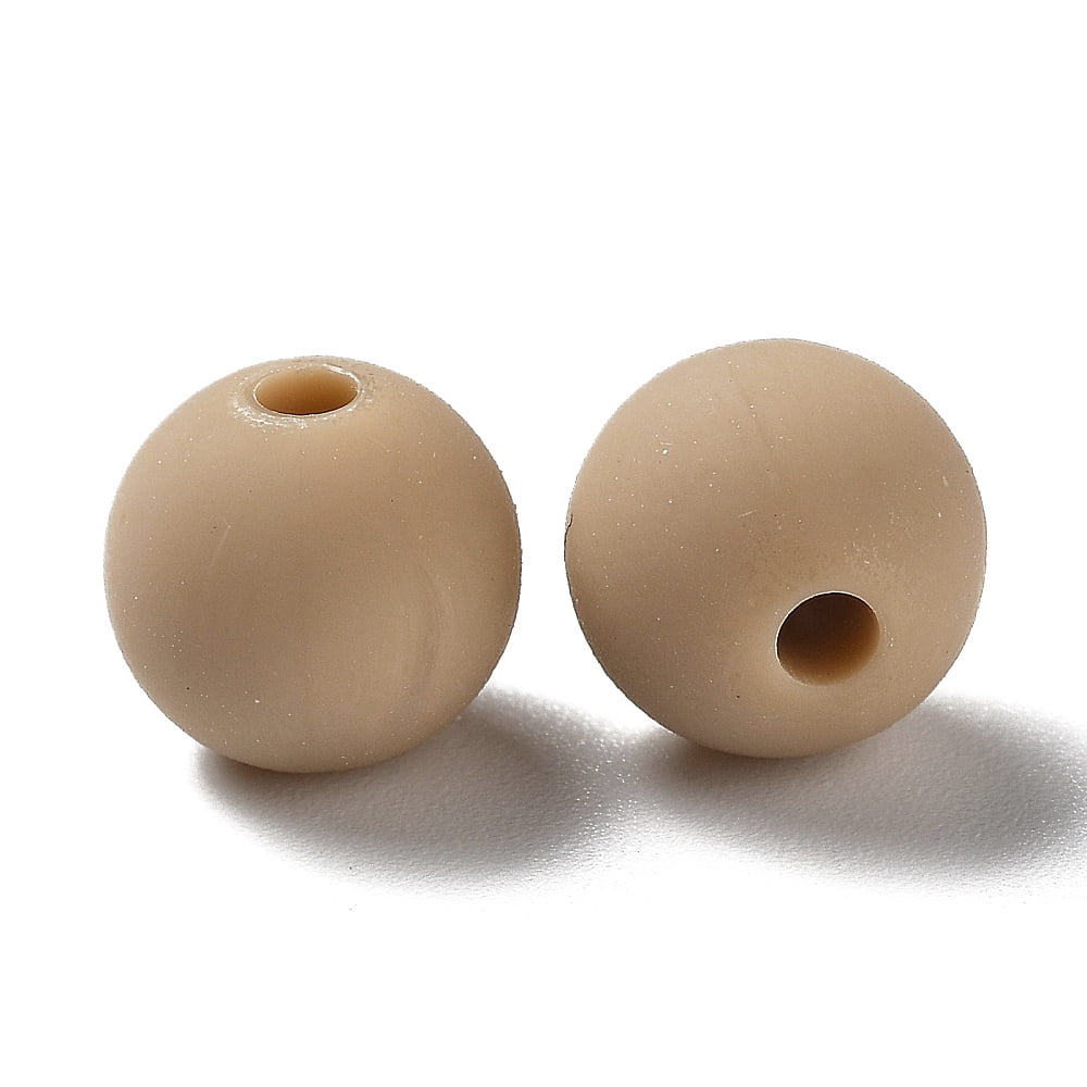 500gs Frosted Opaque Acrylic Beads Round Coconut Brown 8mm Hole: 2mm about 1851pcs/500g