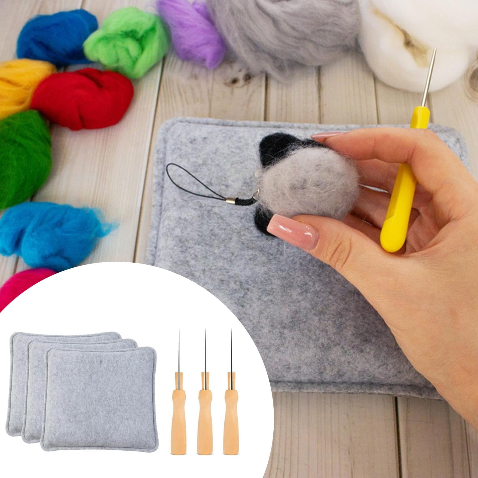 3 Pieces Needle Felting Pads Wool Mat Professional Tools Wear Resistant Fiber for DIY Hobbyists