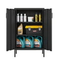 thumbnail image 2 of Seizeen Metal Storage Cabinet for Tool Garage Home Improvement, Storage Cabinet with Doors and Shelves Adjustable, Black, 2 of 12