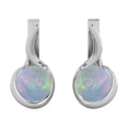 thumbnail image 1 of Boucles d'Oreilles Clous à Verrou Anglais en Opale Ronde 5 mm Argent 925 Bijoux pour Femme, 1 of 4