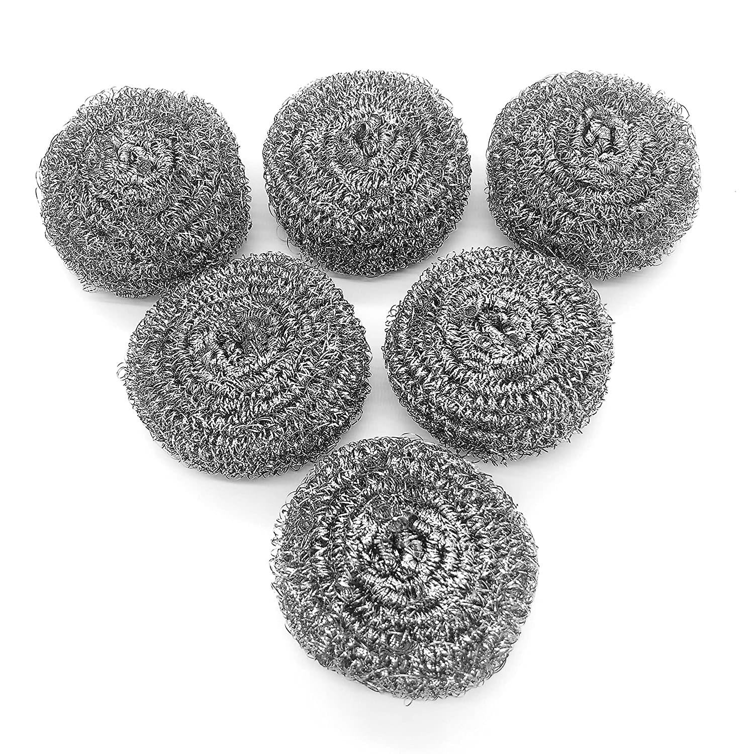 6 Pack Stainless Steel Sponges,steel Wool Scrubber For Kitchens
