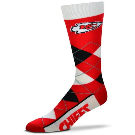 Kansas City Chiefs For Bare Feet Argyle Crew Socks