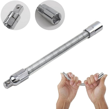

WCX Electric Wrench Sleeve Universal Extension Rod Bendable Flexible Extension Bar Shaft Set Spring Extension Bar Set 1/4 3/8 and 1/2 for Car Repairs Etc. (1/4 inch interface)-0614