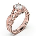 thumbnail image 3 of Gorgeous Rings Boho & hippie 1.60 Carat Round Cut Diamond Moissanite Engagement Ring, Unique Wedding Ring, Bridal Rings Set in 925 Sterling Silver With 18k Rose Gold Plating, 3 of 4