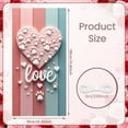 thumbnail image 2 of Pink Blue Striped Love Banner Heart Shaped Pet Backdrop White Paw Prints Romantic Valentine Background for Valentine's Day Anniversary Romantic Date, 2 of 9