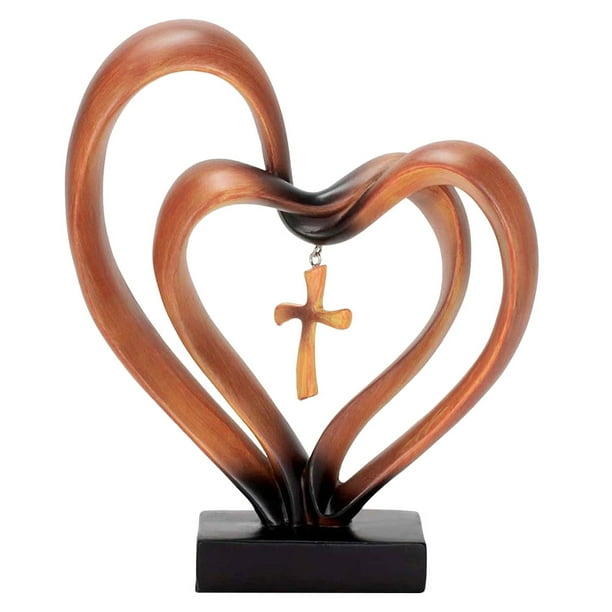 Figura de corazón de resina para boda, aniversario, decoración de dormitorio